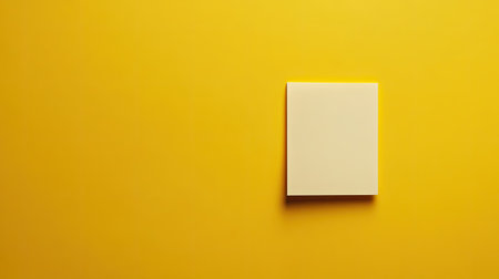Minimalist golden background featuring a single white sticky note, neatly positioned and softly litの素材