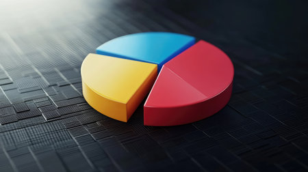 Business report with a pie chart, professional and polished appearanceの素材