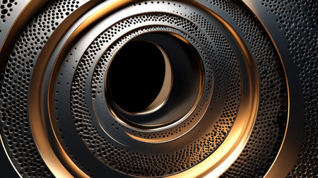 Circle graph with metallic textures and 3D effect, sophisticated and eye-catchingの素材