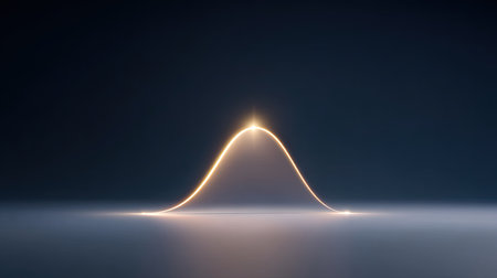 A stunning abstract representation of a light waveform featuring a glowing peak against a dark background. This image evokes creativity and elegance.の素材
