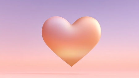This image features a soft, smooth heart shape in a beautiful pastel color palette with a gentle gradient background, perfect for conveying love and emotions.の素材