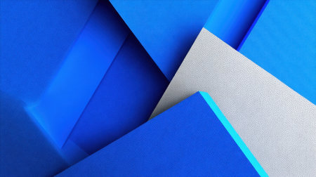 This artwork features a captivating arrangement of layered blue textures and geometric shapes, ideal for modern backgrounds and creative projects in graphic design.の素材