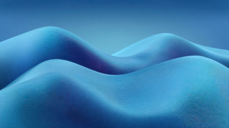 A captivating abstract representation featuring smooth blue curves that evoke tranquility and elegance, perfect for art and design projects requiring a serene visual theme.の素材
