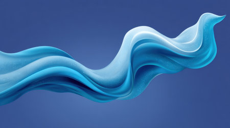 This abstract image features smooth, flowing waves in calming blue tones, perfect for backgrounds or design elements that evoke serenity and elegance.の素材