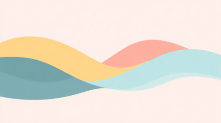 This abstract image features soft waves in pastel colors. The gentle flow creates a serene and tranquil atmosphere, ideal for backgrounds or artistic designs.の素材