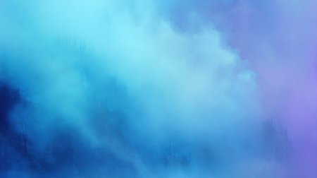 Experience the tranquility of ethereal blue and purple fog with this soft-focused background. Ideal for nature themes, artistic projects, and serene moods.の素材