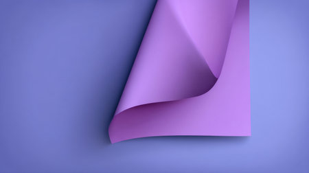 A visually appealing image of curled purple paper set against a soft blue background. Ideal for artistic projects, marketing visuals, and creative designs.の素材
