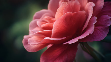 This stunning close-up captures the vibrant pink flower's soft petals, showcasing the intricate details and natural beauty against a dark backdrop, ideal for nature lovers.の素材