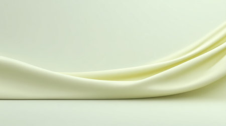 This image features a smooth cream fabric gracefully draped, showcasing soft curves and gentle folds. It embodies elegance and simplicity, perfect for various design applications.の素材