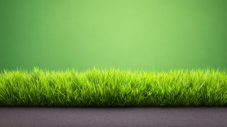 This image showcases lush green grass contrasting against a smooth grey surface, perfect for backgrounds in nature-related projects, enhancing freshness and eco-friendly themes.の素材