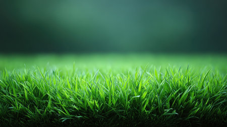 A peaceful close-up of lush green grass set against a softly blurred background, capturing the essence of nature's beauty and inviting a sense of tranquility.の素材