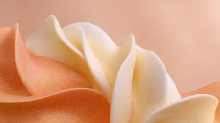 This stunning image showcases a soft swirl of creamy colors forming a beautiful floral bloom against a warm, inviting background, highlighting elegance and tranquility.の素材