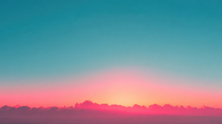 Experience the tranquil beauty of a vibrant sunset, showcasing a stunning transition of colors in the sky, creating a serene atmosphere perfect for relaxation and inspiration.の素材