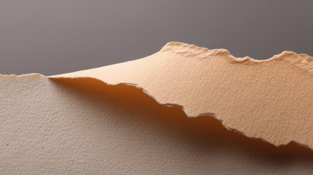 A close-up view of torn colored paper reveals soft textures and warm tones, ideal for creative projects, art designs, and visual inspiration in crafts.の素材