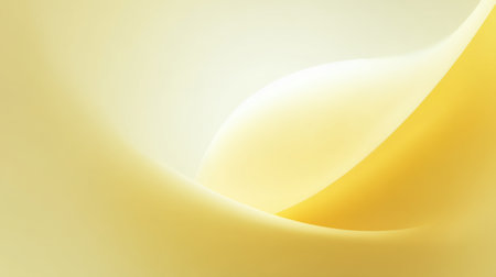This abstract image features soft curves and gentle yellow tones, creating a serene and warm atmosphere. Ideal for backgrounds or artistic projects.の素材