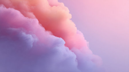 A captivating image of soft pastel clouds in hues of pink and lavender against a calming sky. Perfect for conveying tranquility and inspiration in various creative projects.の素材