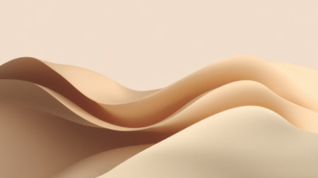 Experience the beauty of flowing shapes in soft beige and cream, creating a serene and minimalist background perfect for modern design projects and artistic inspiration.の素材