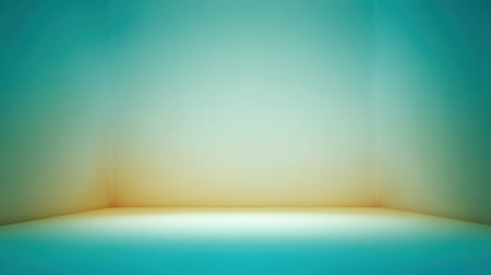 This image features an empty room with a soft gradient background, creating a serene atmosphere perfect for displaying products or text in a modern and minimalist style.の素材