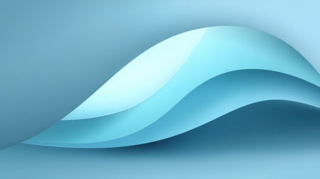 This alluring abstract image features soft blue waves with smooth gradients, perfect for creating a calming atmosphere in modern designs and artistic projects.の素材
