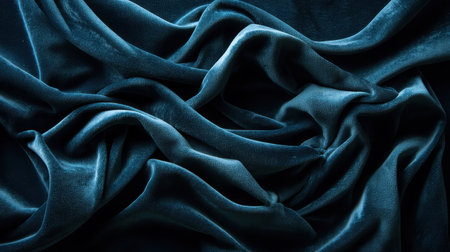 Soft blue velvet fabric drapes gracefully, showcasing a rich texture perfect for design projects. Ideal for backgrounds, fashion, or interior decor inspiration.の素材