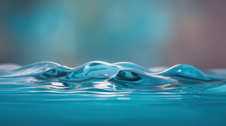 This image captures the serene beauty of gentle waves in a crystal clear water setting, reflecting soft light that enhances the calm atmosphere for relaxation.の素材