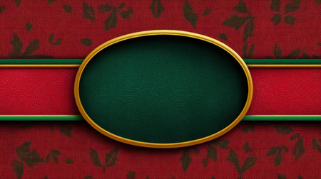 This elegant festive background features a rich red texture with a luxurious green accent. Ideal for holiday designs, card making, and seasonal decorations.の素材