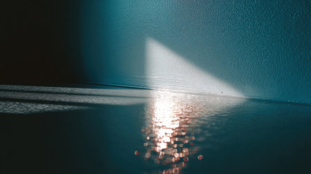Captivating image showcasing soft reflections of light on a textured surface, accentuating shadows and creating a calming ambiance perfect for aesthetic projects.の素材