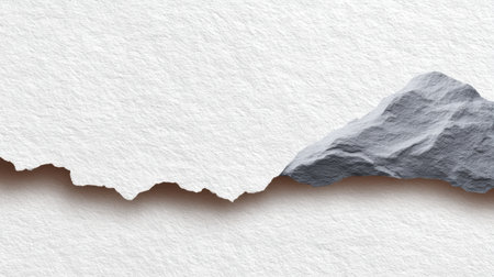 This image features a unique abstract background combining textured paper and a gray stone edge, ideal for modern artistic projects and creative designs.の素材