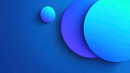 This abstract image features geometric circles in gradients of blue and purple, creating a modern and elegant background suitable for various design projects.の素材
