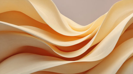 This image showcases a serene composition of soft fabric draping in gentle waves, blending creamy and peach tones for a calming aesthetic ideal for design inspiration.の素材