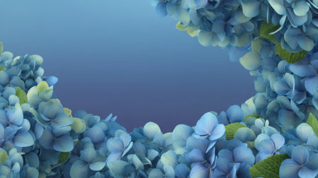 Lush blue hydrangea flowers create a serene and inviting background perfect for artistic projects. The gentle gradients enhance the beauty of nature's blossoms.の素材
