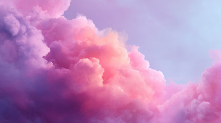 This stunning image features soft pink and purple clouds floating in a dreamy sky at sunset. The serene colors create a peaceful atmosphere, perfect for relaxation.の素材