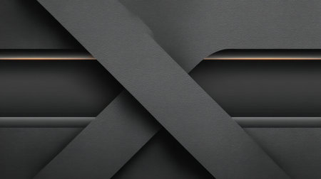 This abstract dark background features sleek geometric lines and unique textures, perfect for modern design projects and digital art applications highlighting sophistication.の素材