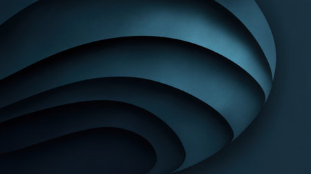 Explore a stunning abstract design featuring smooth curved shapes in rich dark blue tones. This visual concept embodies elegance and modern style.の素材
