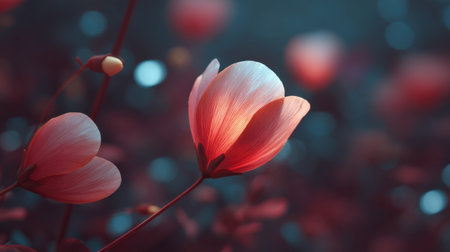 A captivating close-up of pink flower petals in soft focus, accented by a dreamy bokeh background, perfect for enhancing floral art and nature-themed projects.の素材