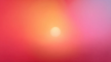 Dreamy and soft blurred abstract background features a smooth gradient of pink, orange, and purple colors that enhance creativity and evoke a sense of calm.の素材