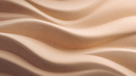This image features soft waves of textured fabric in warm tones, creating an elegant and serene background that enhances artistic and design projects.の素材