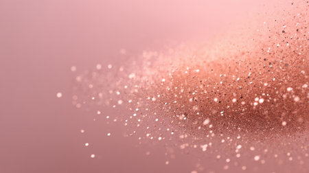 A soft pink background filled with shimmering particles creates a dreamlike atmosphere perfect for design projects, celebrations, or artistic endeavors.の素材