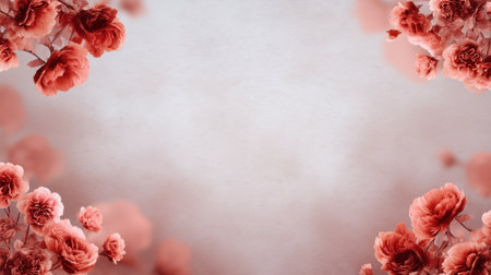 A serene and elegant soft pink floral background featuring roses and blossoms, perfect for romantic designs, wedding invitations, or feminine decor needs.の素材