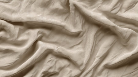 Soft beige fabric texture with gentle folds creates an elegant and calming backdrop suitable for various design projects, showcasing the beauty of simplicity.の素材