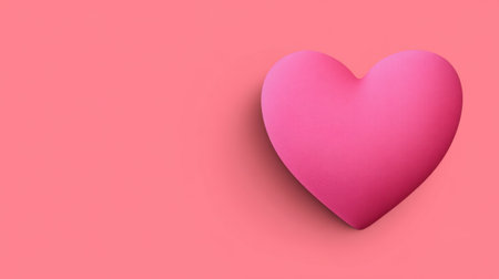 A vibrant pink heart shape stands out against a soft pink background, conveying themes of love and affection perfect for Valentine's Day or romantic occasions.の素材