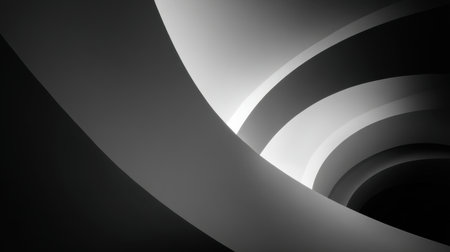 This image features elegant abstract curves in monochrome, showcasing soft light and smooth transitions. Perfect for modern design and minimalist aesthetics.の素材