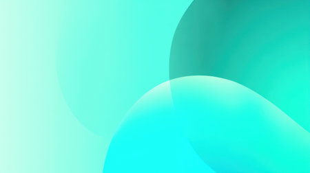 This soft abstract background features gentle curves in vibrant shades of turquoise and aqua, creating a modern and calming atmosphere for various creative projects.の素材