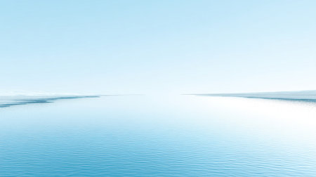 Captivating view of a vast blue sea merging with a clear sky, creating a harmonious and serene atmosphere. Perfect for evoking feelings of peace and tranquility.の素材