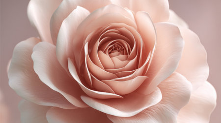 A beautiful close-up of a soft pink rose blossom displaying delicate layers of petals. This romantic flower captures nature's elegance and is perfect for various creative projects.の素材