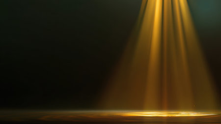 A captivating scene featuring soft golden beams of light cutting through darkness, creating an ethereal mood, ideal for artistic projects, backgrounds, and visuals.の素材