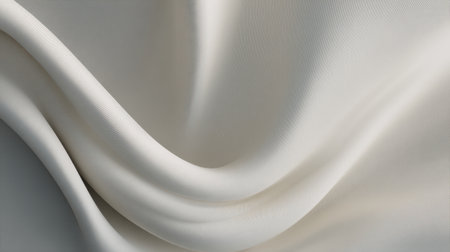 This image features a close-up of smooth white fabric, showcasing its soft drapes and elegant texture. Ideal for designs, fashion, or home decor themes.の素材