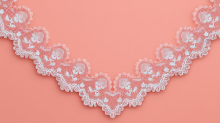 This stunning white lace trim features intricate floral designs, perfect for fashion, home decor, and craft projects. Ideal for those looking to add a touch of elegance.の素材