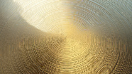 Discover an elegant abstract texture featuring spiraling golden metal. The smooth lines and soft light reflections create a stunning visual for various creative uses.の素材