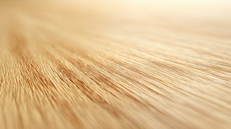 Discover a smooth wood texture featuring subtle grain patterns and soft natural light, perfect for creating warm and inviting backgrounds in interior design.の素材